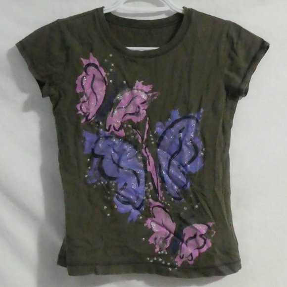 TANGERINE | size 10 | Butterfly Print Tee / T-Shirt | NWOT - Picture 1 of 13